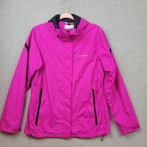 Columbia Interchange Womens Nylon Jacket Windbreaker with Hood Pink Size Medium